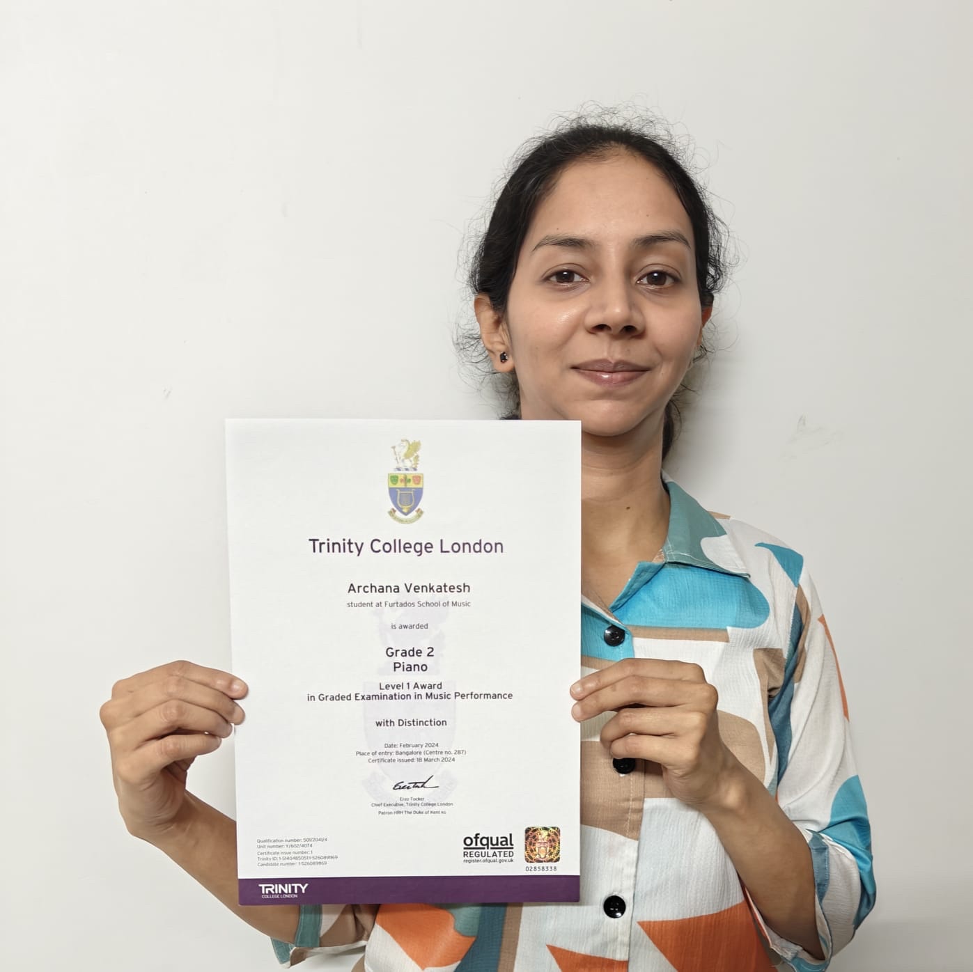 Archana-Piano- TCL Exam Achievements
