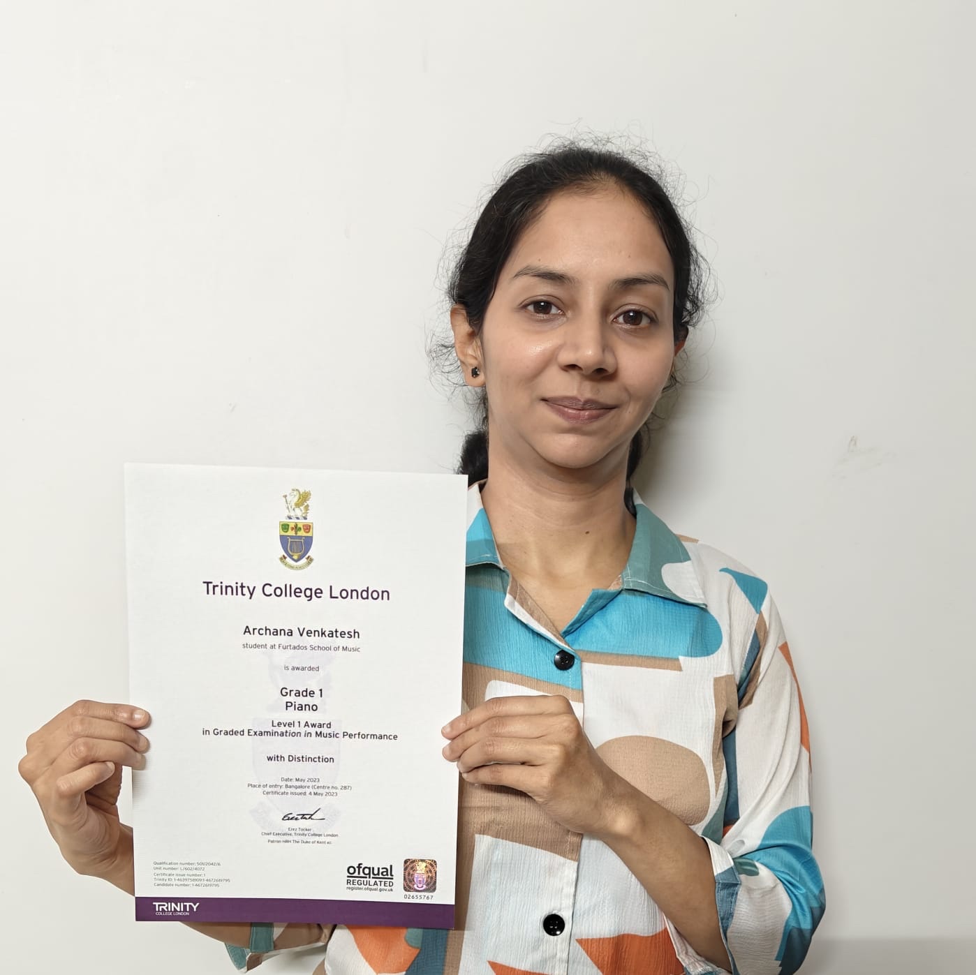 Archana-Piano- TCL Exam Achievements
