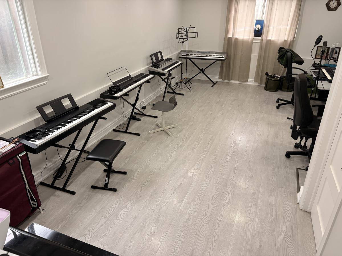 Group class room: Keyboards for small groups of 4 to 5